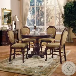 Chateau De Ville Espresso Round Counter Height Table Set