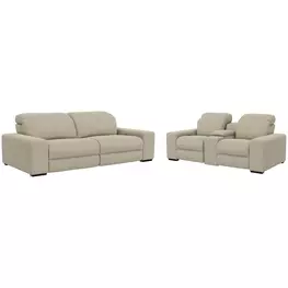 Ferrara Smoke Leather Zero Gravity Power Reclining Living Room Set with Power Headrest and USB Charging