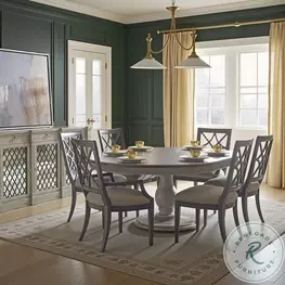 Bellagio Valencia Versaille and Elm Round Extendable Dining Room Set