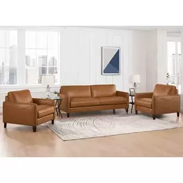 Yorwick Cognac Leather Living Room Set