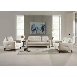 Elowen Vanilla Leather Living Room Set