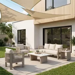 Sunlit Gray Outdoor Living Room Set