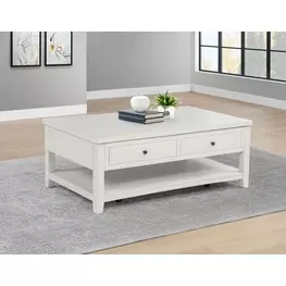 Payne Distressed White Rectangular Lift Top Occassional Table Set