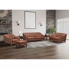 Lorwell Mocha Leather Living Room Set