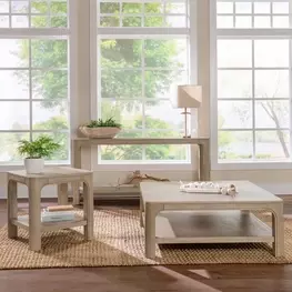 Solano Weathered Mango Square Occasional Table Set