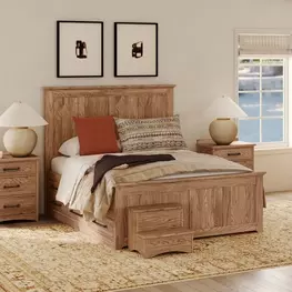 Oak Park Taupe Storage Panel Bedroom Set with 9 Drawers