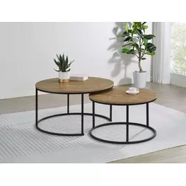 Lainey Mango Round Nesting Occasional Table Set