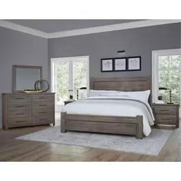 Dovetail Mystic Gray Poster Bedroom Set