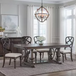Provence Park Chateau Brown Extendable Rectangular Dining Room Set