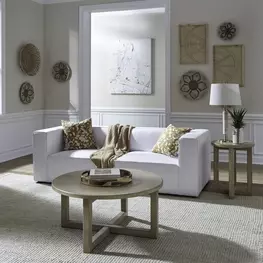 Proximity Place Barley Buff Round Occasional Table Set