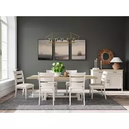 Glenndale Aged White and Wheat Extendable Rectangular Dining Room Set