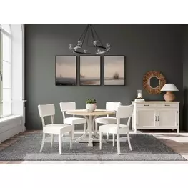 Glenndale Aged White and Wheat Round Dining Room Set