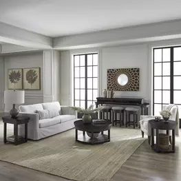 Weston Peppercorn Round Lift Top Occasional Table Set