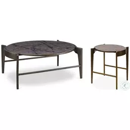 Flow Antiqued Brass Occasional Table Set