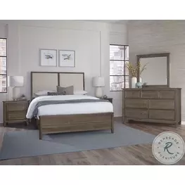 Woodbridge Dark Cashmere And Gray Upholstered Low Profile Bedroom Set