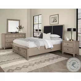 Woodbridge Shadow Gray And Black Upholstered Storage Platform Bedroom Set