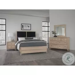 Woodbridge Clear Maple And Black Upholstered Low Profile Bedroom Set