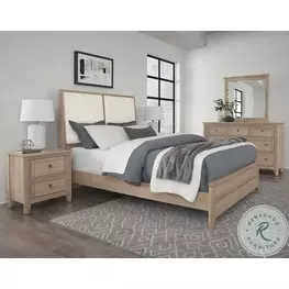 Woodbridge Clear Maple And White Upholstered Low Profile Bedroom Set