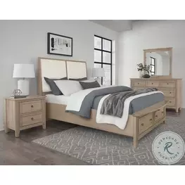 Woodbridge Clear Maple And White Upholstered Storage Platform Bedroom Set
