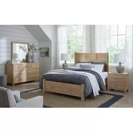 Tide And Timber Clear Oak Panel Storage Bedroom Set