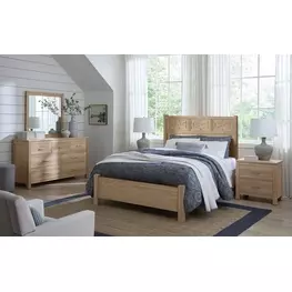 Tide And Timber Clear Oak Fretwork Panel Bedroom Set