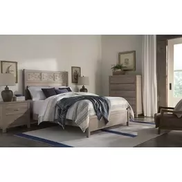 Tide And Timber Gray Oak Fretwork Panel Bedroom Set