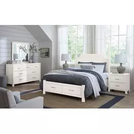 Tide And Timber White Maple Pencil Poster Storage Bedroom Set