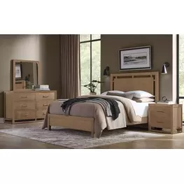 Lodge and Loft Blond Oak Floating Panel Bedroom Set