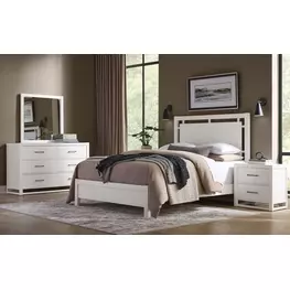 Lodge and Loft Soft White Floating Panel Bedroom Set