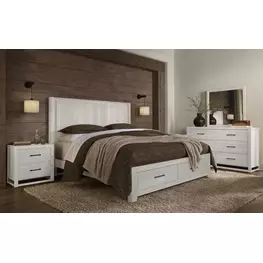 Lodge and Loft Soft White Radius Storage Poster Bedroom Set