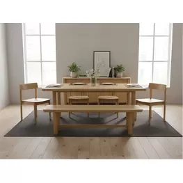 Hudson Light Oak Rectangular Dining Room Set