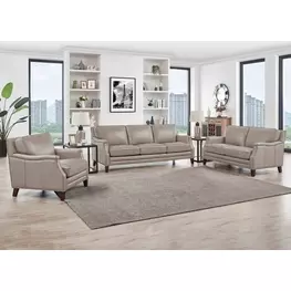 Camden Stone Leather Living Room Set
