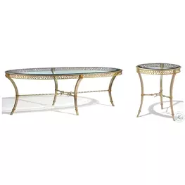 Bolero Venetian Gold Oval Occasional Table Set