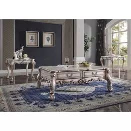 Dresden Vintage Bone White Rectangular Occassional Table Set