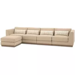 Portrait Toffee Modular Sectional with Pillow