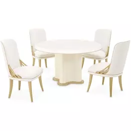 La Terrazza Creamy Pearl Round Dining Room Set