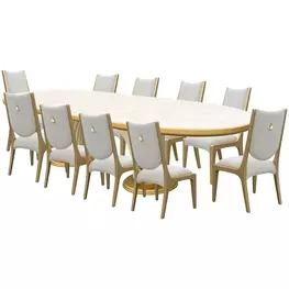 Scotts Square Light Champagne Extendable Oval Dining Room Set