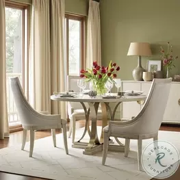 Whitmore Forum Alabaster And Brassy Champagne Dining Room Set