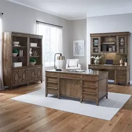 Carolina Park Amber Brown Executive Home Office Set