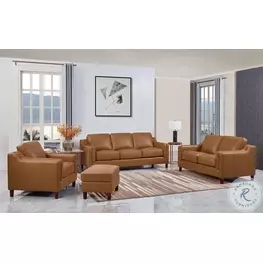 Isla Cognac Leather Living Room Set