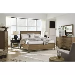 Lindon Belgian Wheat and Coffee Bean Storage Panel Bedroom Set
