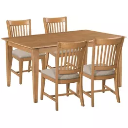 Kafe Cappuccino 60" Rectangular Leg Dining Room Set
