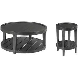 Oliver Hamilton Ebony Round Occasional Table Set