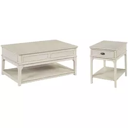 Serra Hamilton Classic White Rectangular Lift Top Occasional Table Set