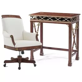 Althorp Ramsey Mahogany and Gold 30" Admiralty Naval Campaign Home Office Set