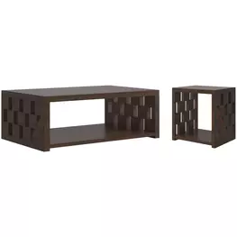 Verge Handcrafted Walnut Occassional Table Set