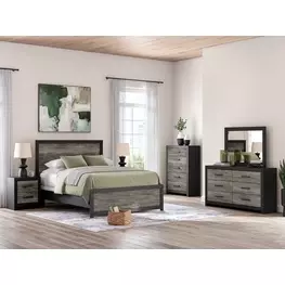 Jonnifer Black and Gray Panel Bedroom Set