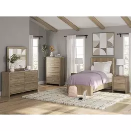 Dovander Warm Natural Brown Youth Panel Bedroom Set