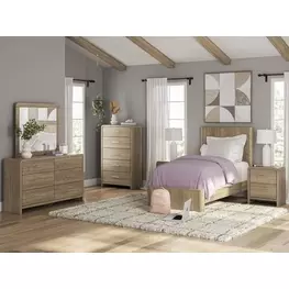 Dovander Warm Natural Brown Youth Platform Bedroom Set