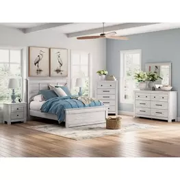 Fenderport Whitewash Panel Bedroom Set